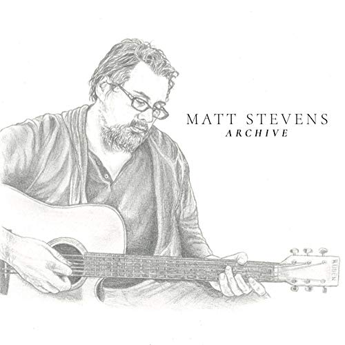 Pencil drawing of a man playing guitar with "Matt Stevens Archive" text.