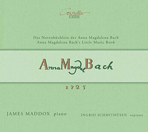 A light green CD cover with "Anna Magdalena Bach" in stylized text.