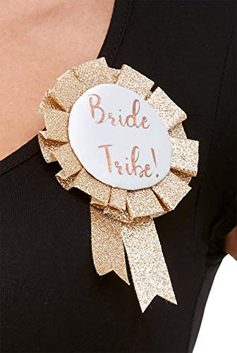 Smiffys 61015 Bride Tribe Rosette, Women, Rose Gold
