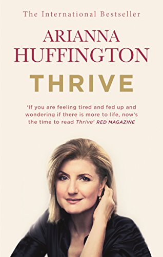 Book cover of "Thrive" by Arianna Huffington featuring a smiling woman in a black top.