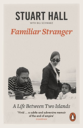 "Book cover with black and white family photo and title 'Familiar Stranger' in red text."