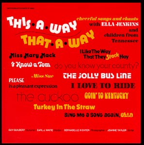Red album cover with white and yellow text listing song titles.