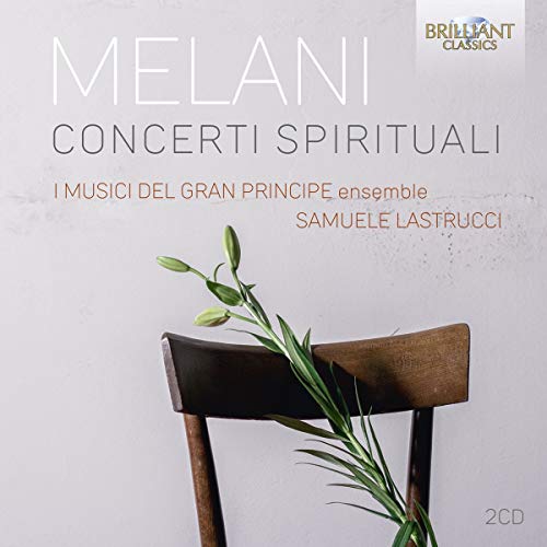 CD cover with 'MELANI CONCERTI SPIRITUALI' text and a chair with a plant.