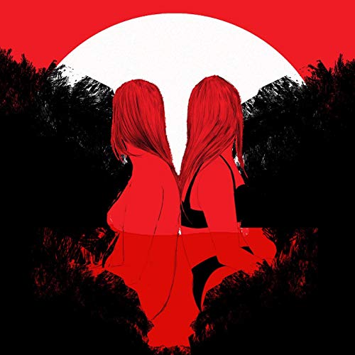 The image depicts a red-toned album cover featuring two women facing away from the viewer, with their reflections visible below them. The alt text for this image could be: "Red album cover with two women and their reflections."