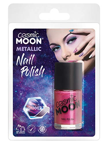 Smiffys Cosmic Moon Metallic Nail Polish, Pink