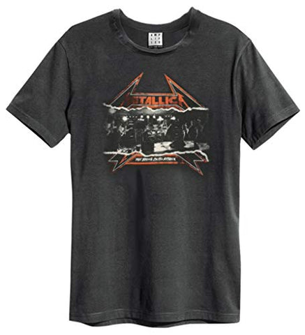 Amplified Metallica 'Young Metal Attack' (Charcoal) T-Shirt Clothing (xx-Large)
