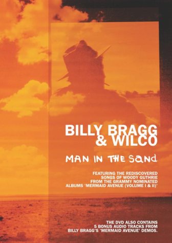 "Billy Bragg and Wilco DVD cover with orange-toned beach scene and silhouetted figure."