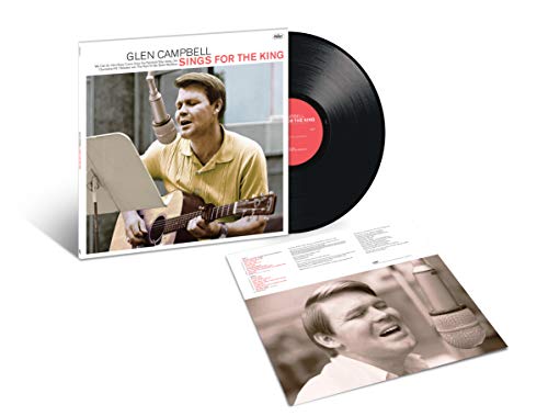 Glen Campbell's album cover: black and white photo of him singing and playing guitar.