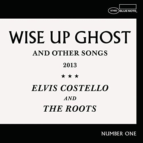 "Album cover with white center, black text, and black border, featuring 'WISE UP GHOST' title."