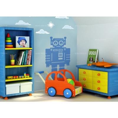 Fredag Den 13:e - Robot Sticker Nono Design 48 x 80 Vert Anglais [VINYL]