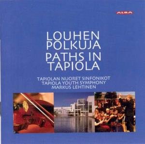 "CD cover with blue background, white text, and images of violin and orchestra."