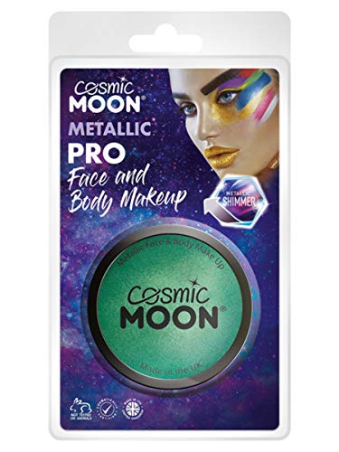 Smiffys Cosmic Moon Metallic Pro Face Paint Cake Pots, Gre