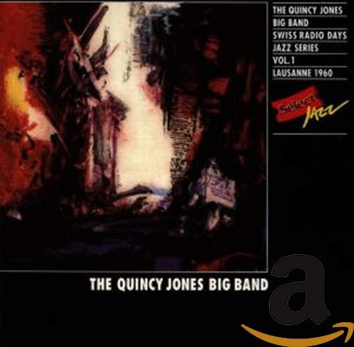 "CD cover featuring a black and white photo of Quincy Jones at a microphone."