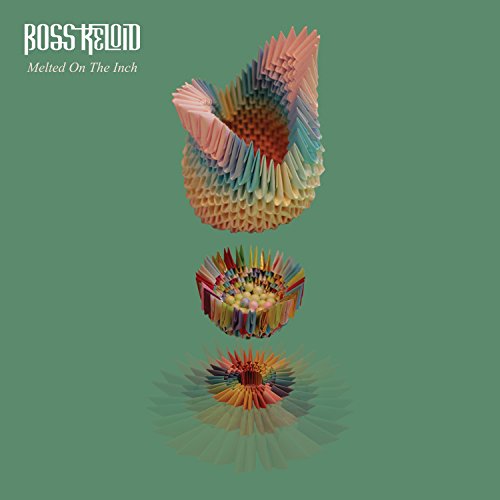 Album cover with 3D abstract shapes on a green background, titled "Boss Keloid".