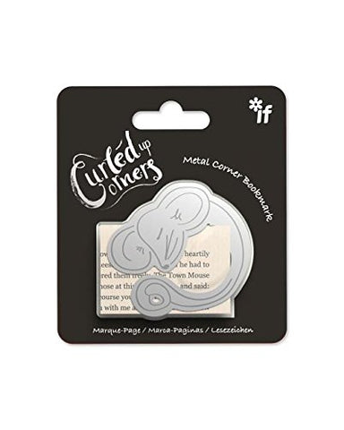 IF Curled Up Corner Metal Animal Bookmark - Quiet Mouse