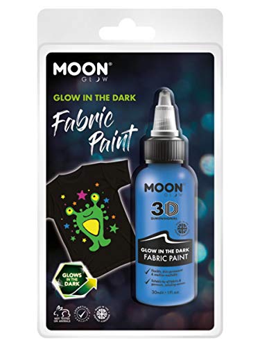 Smiffys Moon Glow - Glow in the Dark Fabric Paint, Blue