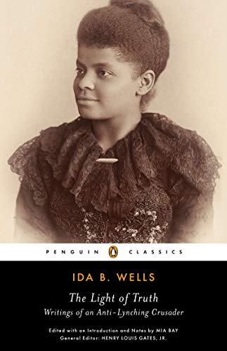 Book cover featuring sepia-toned portrait of Ida B. Wells with dark dress and ruffled collar.