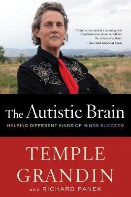 "The book cover of 'The Autistic Brain' featuring a colorful geometric pattern."
