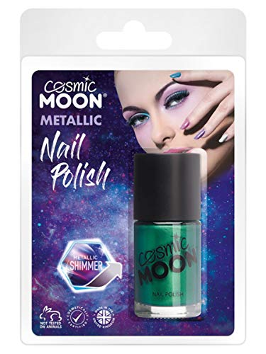 Smiffys Cosmic Moon Metallic Nail Polish, Green