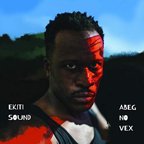 "Album cover featuring a man with red paint on his face and shoulder."