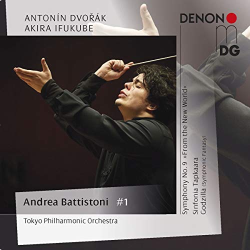 CD cover featuring a conductor with raised hands holding a baton, dark background.