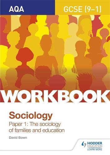 The image shows a workbook cover with silhouettes of people in orange and yellow hues.