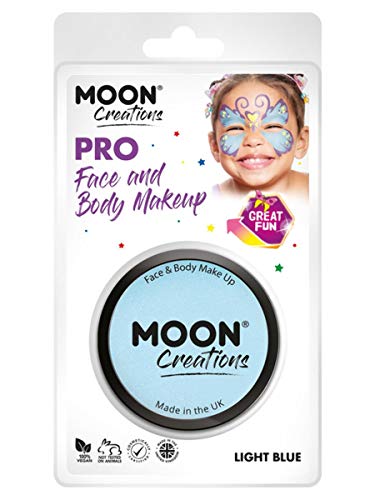 Smiffys Moon Creations Pro Face Paint Cake Pot, Light Blue