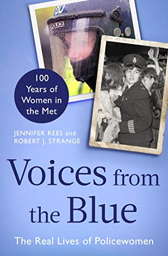 Book cover with blue background, photos of policewomen, and title "Voices from the Blue".