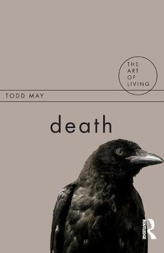 Book cover with a black crow and the title "death" on a beige background.