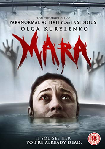 DVD cover for "Mara" featuring a man's head in a bathtub with hands behind a curtain.