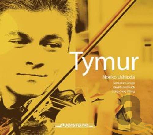 "CD cover featuring a man holding a violin, with yellow tint."