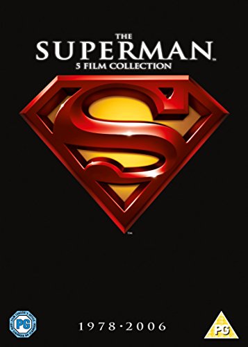 DVD cover featuring Superman logo with "SUPERMAN 5-FILM COLLECTION" text and icy background.