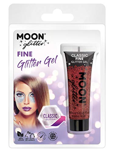 Smiffys Moon Glitter Classic Fine Glitter Gel, Red