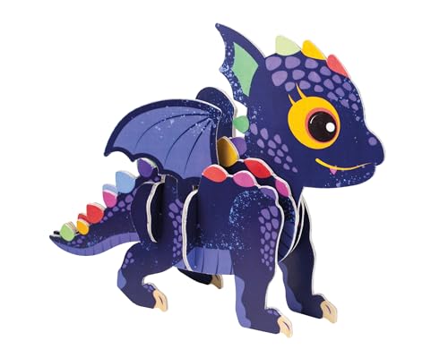 Build Your Own Baby Dragon - Comes with Accessories and Trinket Chest! - Eco Friendly Cardboard Craft Kit - Ages 4+
