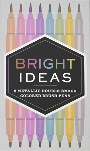 Metallic Double-ended Colored Brush Pens: 8 Colored Pens