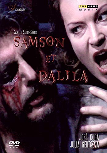 DVD cover for "Samson Et Dalila" featuring a man and woman in a dramatic scene.