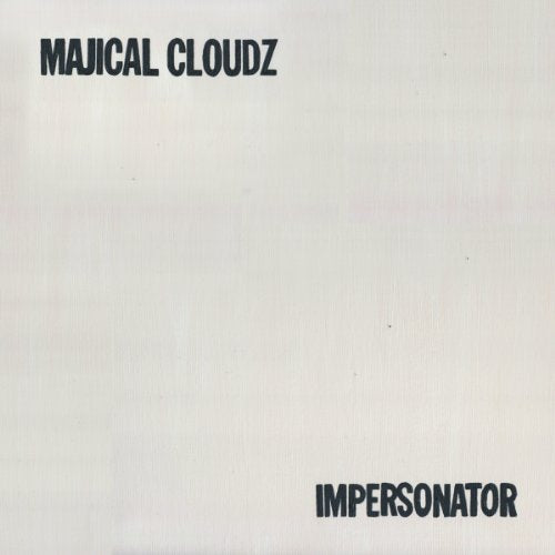 Beige album cover with "Majical Cloudz" and "Impersonator" in black text at top and bottom.