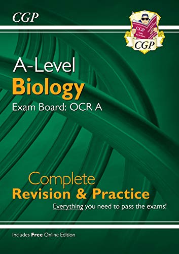 A-Level Biology revision guide cover with green background and white and orange text.