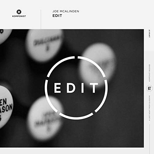 "Album cover with 'EDIT' in a white circle on a black-and-white background."