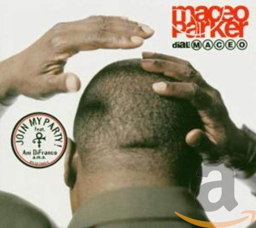 CD cover for Maceo Parker’s “Dial M-A-C-E-O” featuring a man’s head.