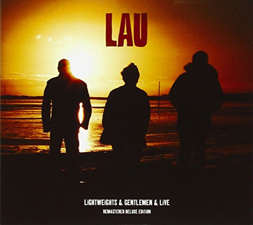 "Album cover featuring silhouettes of three men against a sunset background with text."