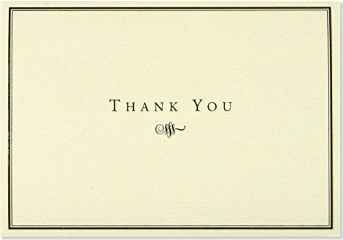 Black and Cream Thank You Notes (Stationery, Note Cards) (Note Card Series)