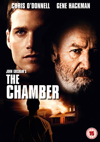 DVD cover for "The Chamber" featuring two men's faces and a burning building.