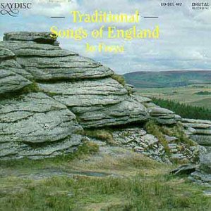 "CD cover with rocky landscape and yellow text 'Traditional Songs of England'."
