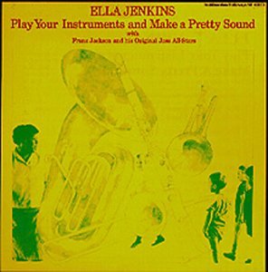 Yellow album cover with green silhouettes of children and a tuba, red text.