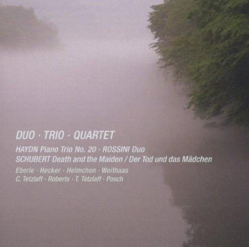 A CD cover featuring a misty forest landscape with white text listing musical compositions.