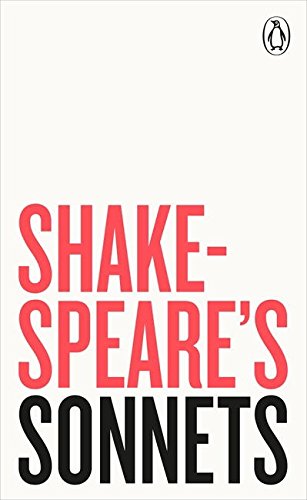 "Book cover with 'Shakespeare's Sonnets' in red and black text on a white background."
