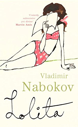 Book cover of 'Lolita' by Vladimir Nabokov, featuring a girl in a red polka-dot swimsuit.