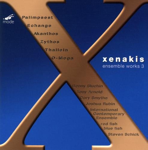 "Blue album cover with large 'X' and text listing song titles and artists."