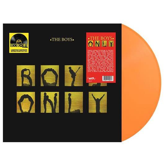 The Boys Only vinyl record cover with orange disc and yellow lettered boxes.